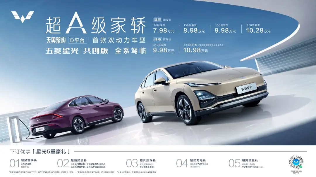 2024北京车展丨天舆架构D平台打造 五菱星光共创版上市售7.98万起